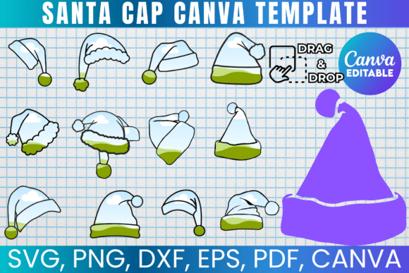20 Santa Hat Canva Frames Template: Festive Holiday Designs