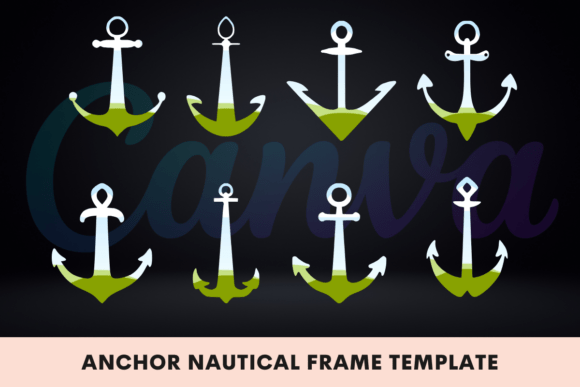 Anchor Sail Frame - Nautical Design: A Digital Template for Coastal Branding