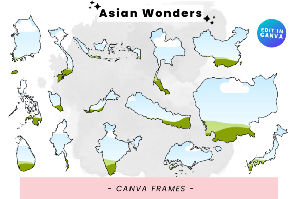 Asian Wonders: Canva Frames for Your Projects