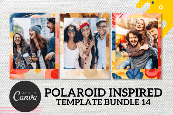 Canva Template Polaroid 14: A Floral Nostalgic Design Asset