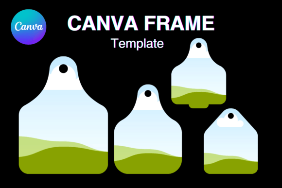 Cow Tags Canva Frame Template: A Rustic-Modern Design Asset