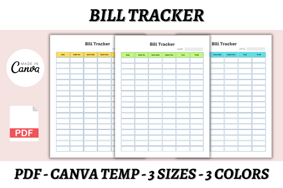Editable Bill Tracker Canva Template: Your Financial Clarity Tool