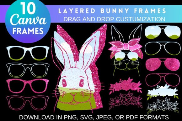 Layered Easter Bunny Canva Frames: A Creative Design Tool