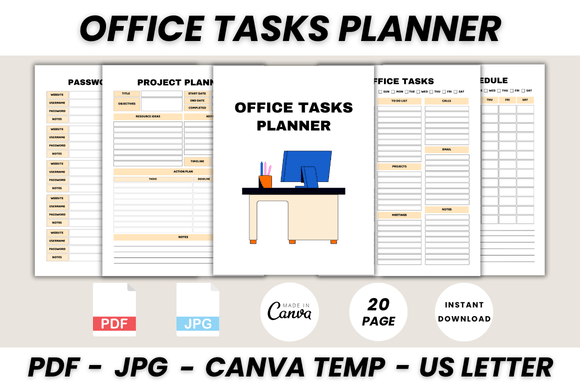Master Your Workflow with the Ultimate Office Tasks Planner Canva Template