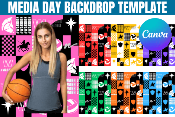 Media Day Backdrop Editable Template: Your Team's Visual MVP