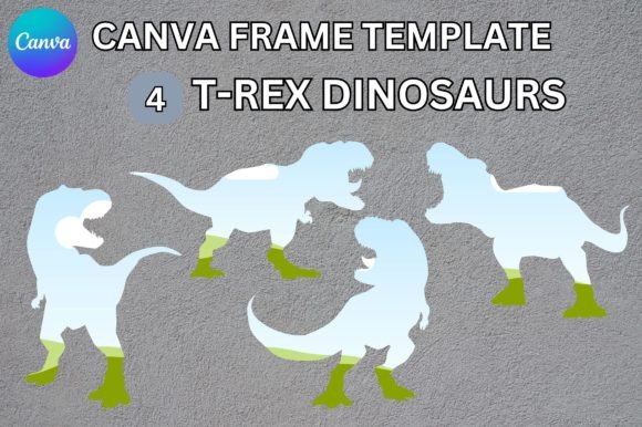 Roar into Design with the T-Rex Dinosaurs Canva Frame Template