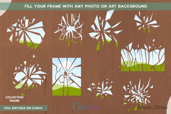 Shatter Break Mirror Canva Frame: Instant Edgy Design