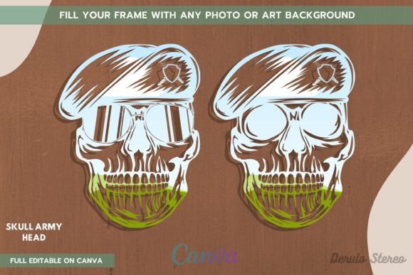 Skull Army Head Canva Frame: Unleash Your Creative Edge