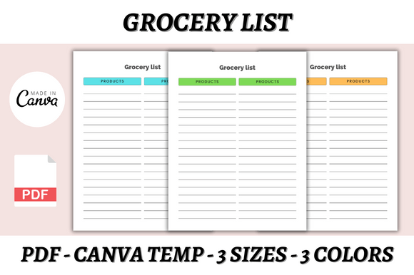 Streamline Your Shopping: The Editable Grocery List Canva Template