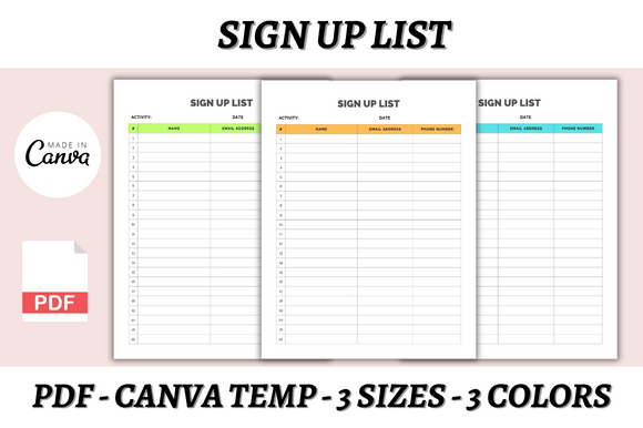Streamline Your Workflow with a Sign Up List Canva Template