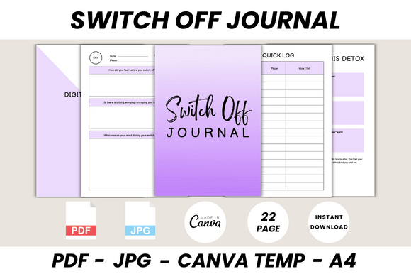 Switch Off Journal Canva Template: A Design Asset for Mindful Branding